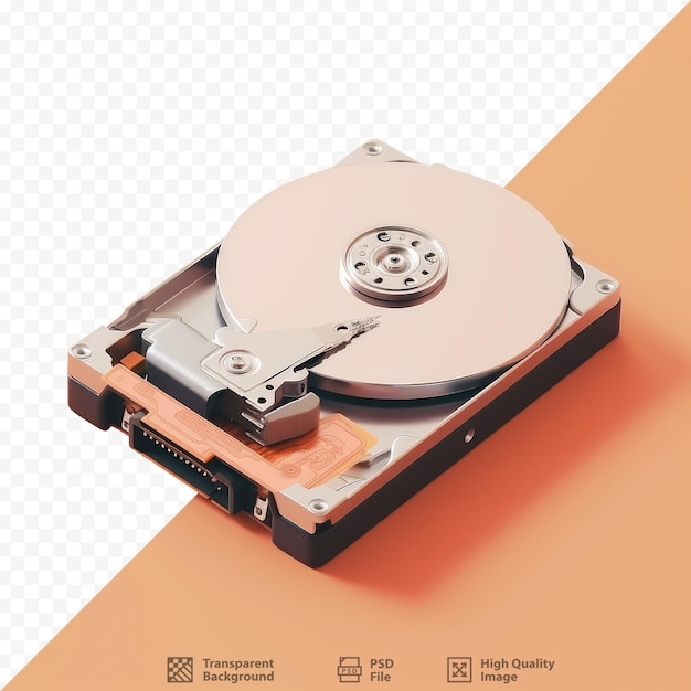 PSD hard disk drive isolated on transparent background computer s data storage hardware