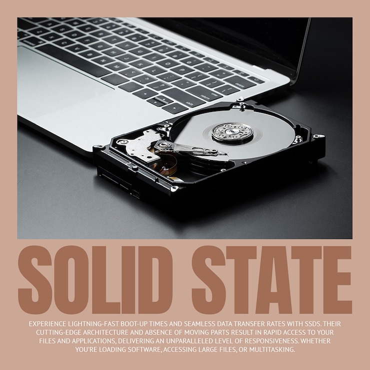 PSD hard drive solid state instagram post template