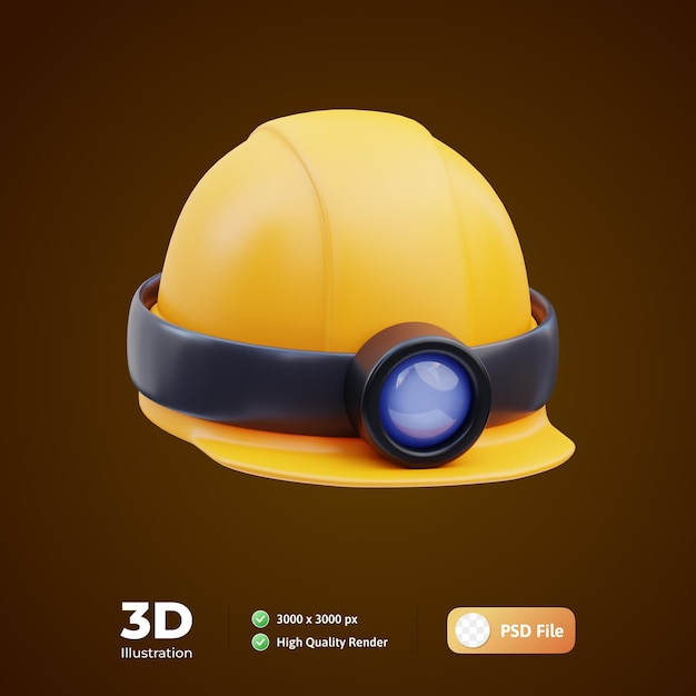 PSD hard hat 3d illustration