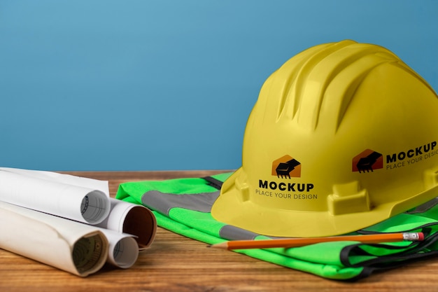 PSD hard hat mockup design