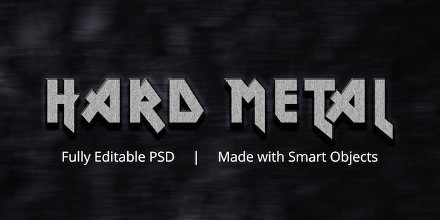 PSD hard metal teksteffect