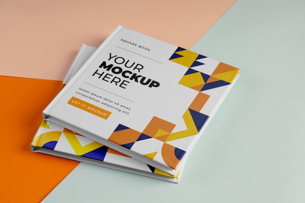 Hardback square paper book mock-up