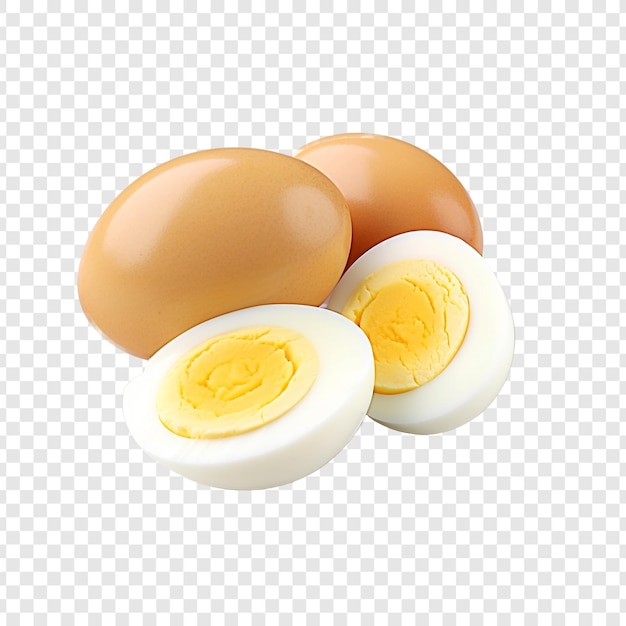 Hardboiled eggs isolated on transparent background