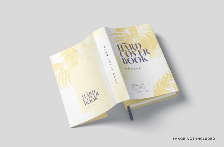 PSD hardcover book dust jacket mockup