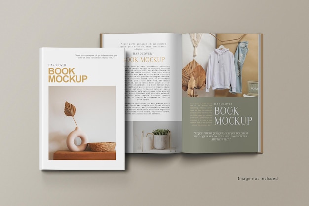 Design mockup libro con copertina rigida isolato