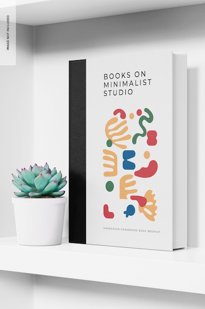 hardcover cardboard book mockup, right view