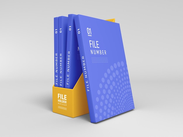 Hardcover Office File Holder en bestanden mockup