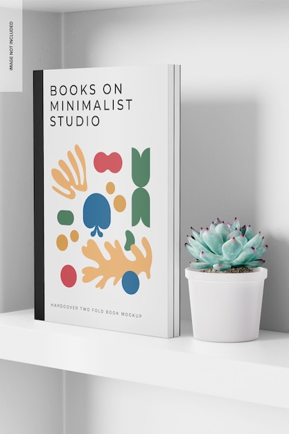 hardcover two fold book mockup, right view