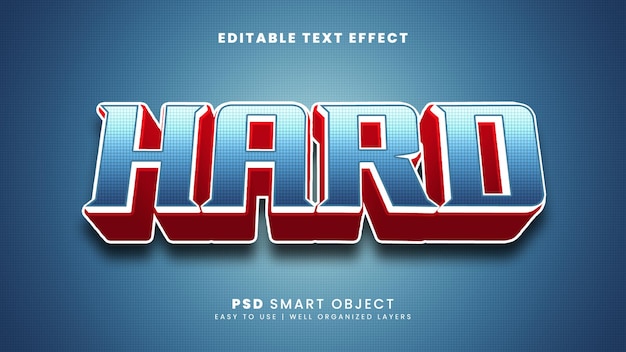 Harde 3d bewerkbare teksteffectsjabloon