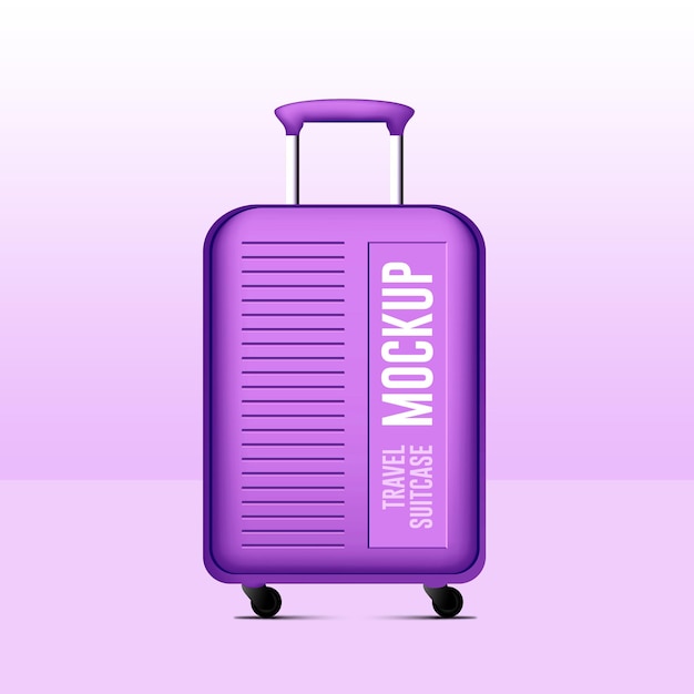 Hardside suitcase luggage mockup