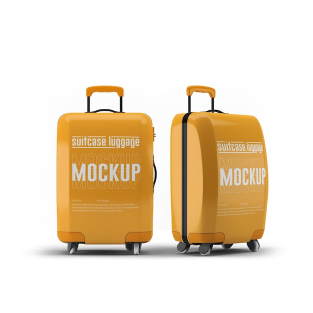 Hardside travel luggage suitcase mockup