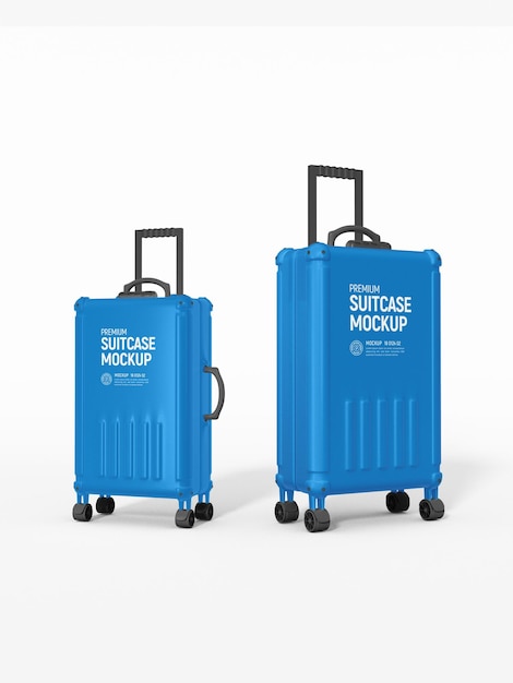 Hardside travel luggage suitcase mockup