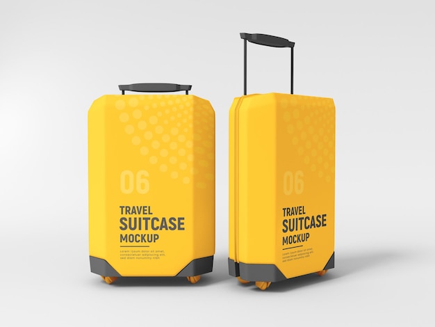 Hardside travel luggage suitcase mockup