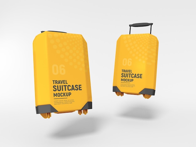 Hardside travel luggage suitcase mockup