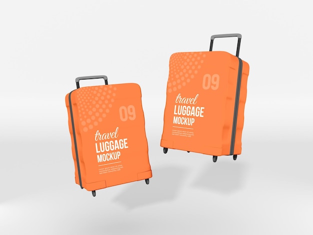 Hardside travel luggage suitcase mockup