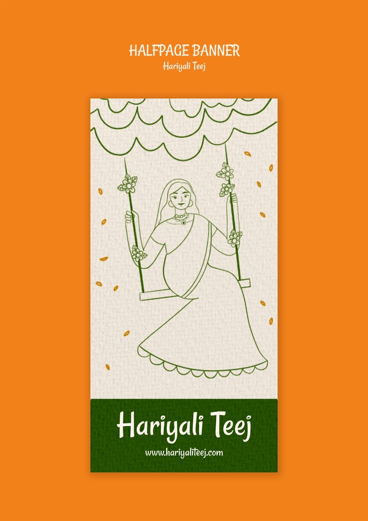 PSD hariyali teej celebration template