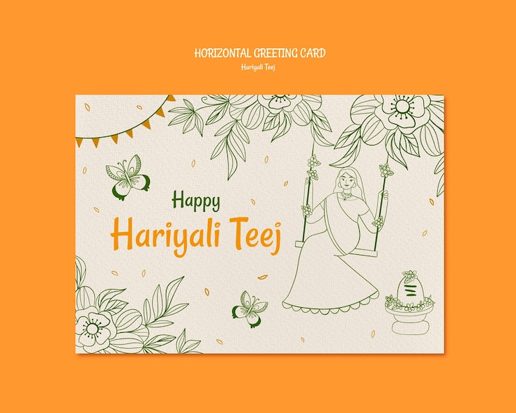 PSD hariyali teej celebration template