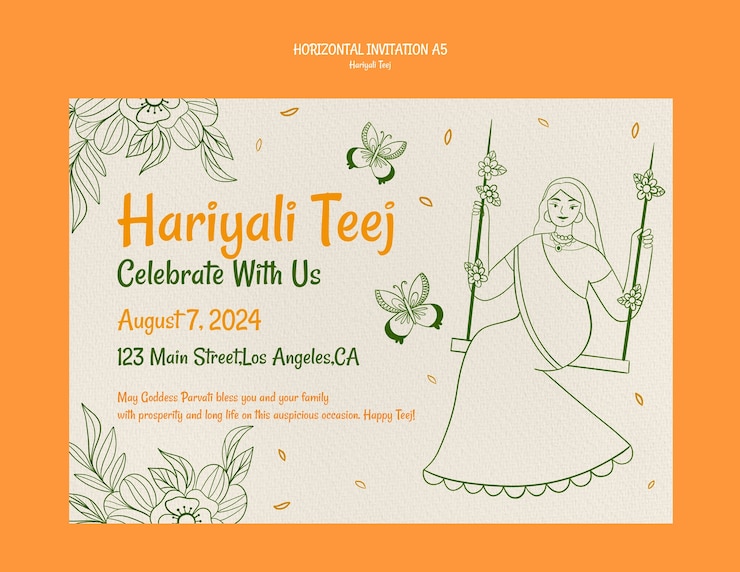 PSD hariyali teej celebration template