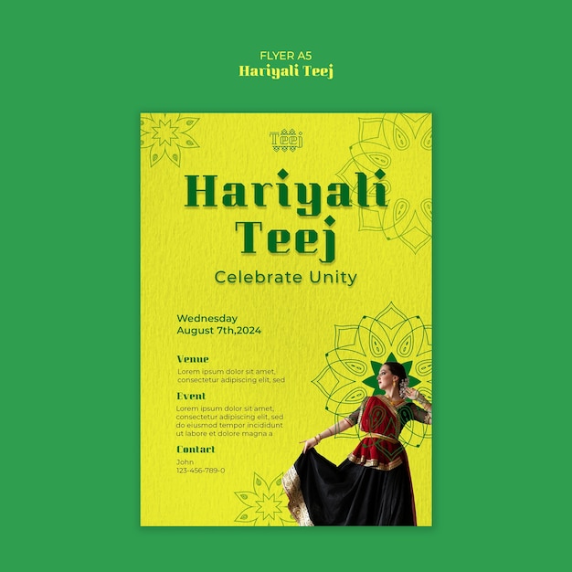 Hariyali teej celebration template