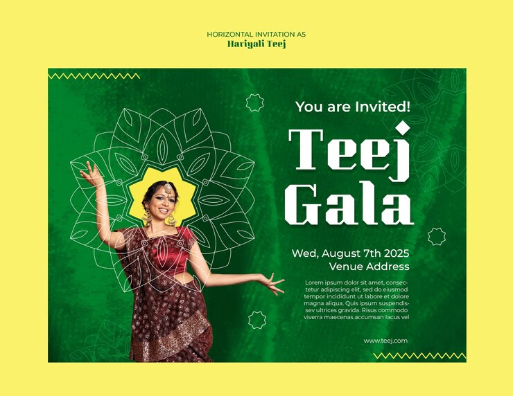PSD hariyali teej celebration template