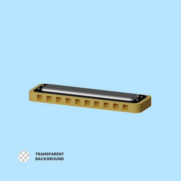 Harmonica 3d icon illustratie