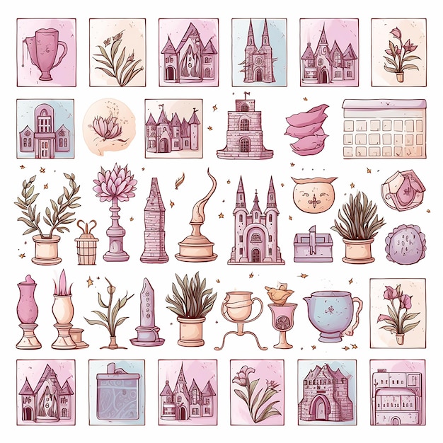 PSD harry_potter_clipart_sets_white_background_pastel_colors