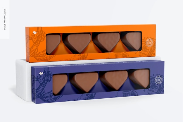 Hart chocolade dozen mockup