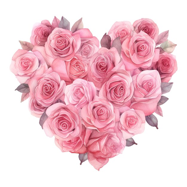 PSD hart gemaakt van roze rozen ai gegenereerd beeld