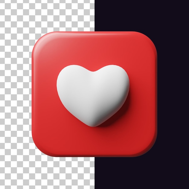 hart of liefde icoon in 3D-rendering
