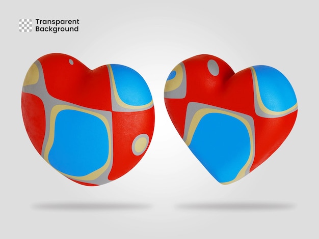 PSD hart pictogram geïsoleerd 3d render illustratie