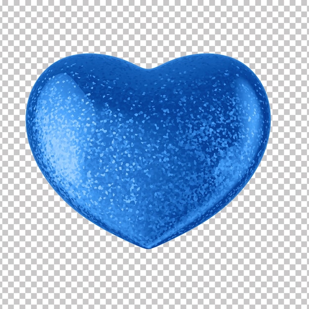 Hart voor vaderdag compositie blauw glitterhart met een transparante achtergrond