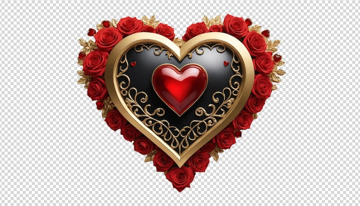 PSD harte shape valentines day logo