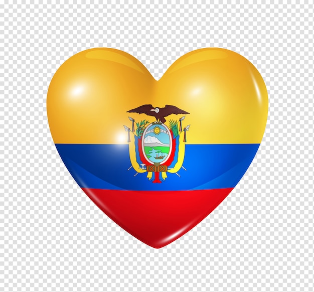 Hartpictogram met vlag van Ecuador