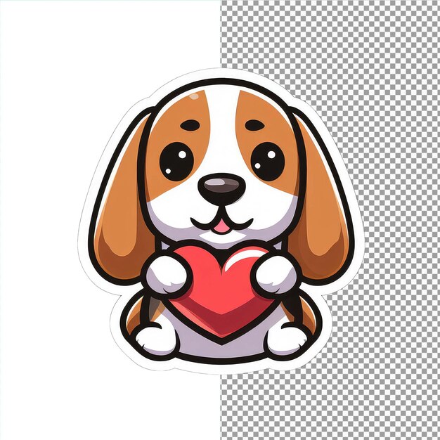 PSD hartverwarmende hound sticker