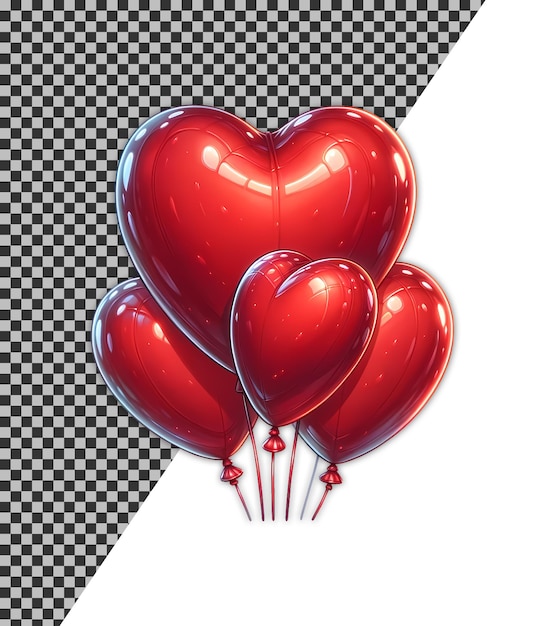 PSD hartvormige ballons sublimatie ontwerp clipart illustratie