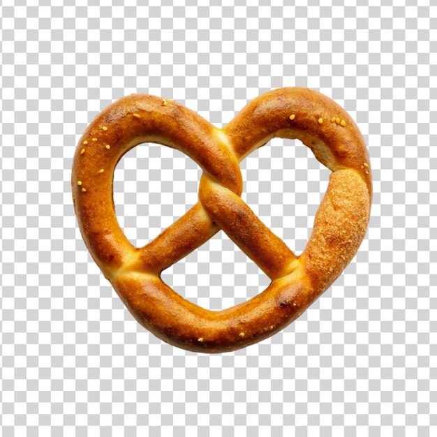 PSD hartvormige pretzel geïsoleerd op doorzichtige achtergrond