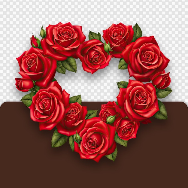 Hartvormige roos bloem frame.
