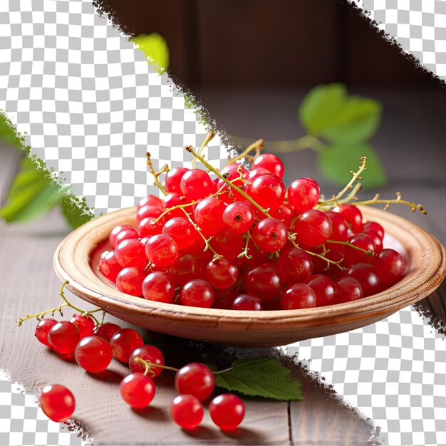 Harvest concept red currants on a transparent background