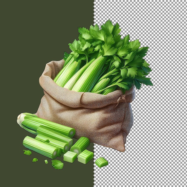 PSD harvested celery elegance png