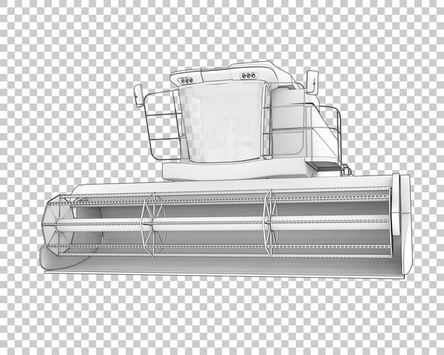 Harvester op transparante achtergrond 3d-rendering illustratie