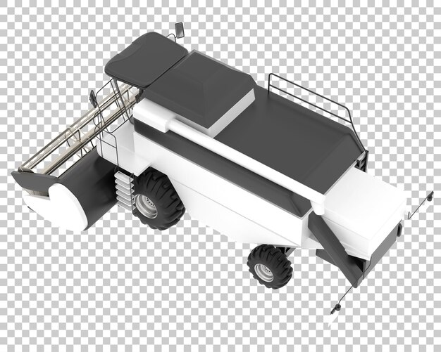 Harvester op transparante achtergrond 3d-rendering illustratie