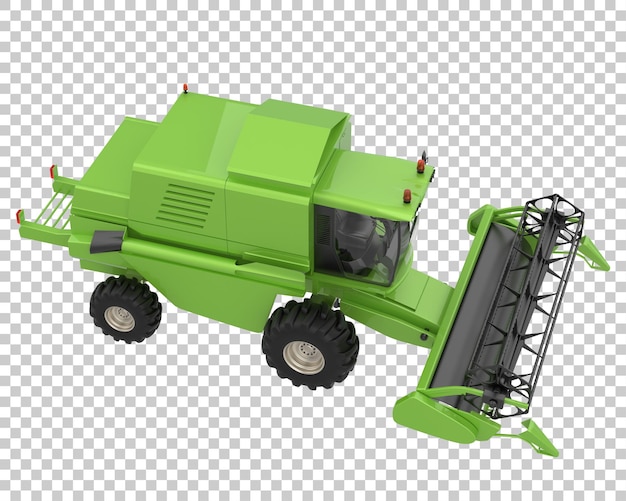 Harvester op transparante achtergrond 3d-rendering illustratie