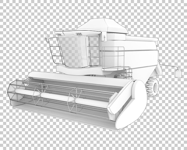 PSD mietitrice su sfondo trasparente 3d rendering illustrazione