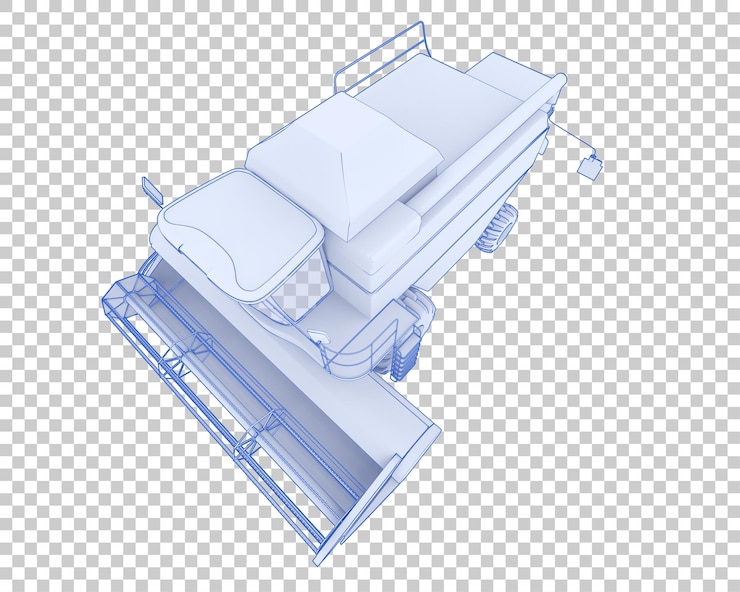 PSD harvester on transparent background 3d rendering illustration