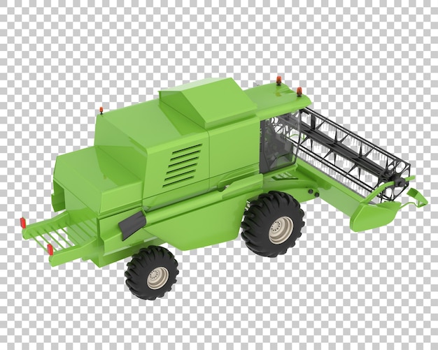 Harvester on transparent background 3d rendering illustration