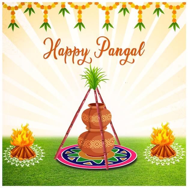 PSD harvesting happiness trending pongal psd creative for your festive feed festival post banner