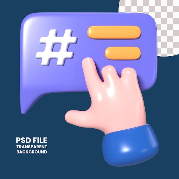 PSD ハッシュタグ 3d イラスト アイコン