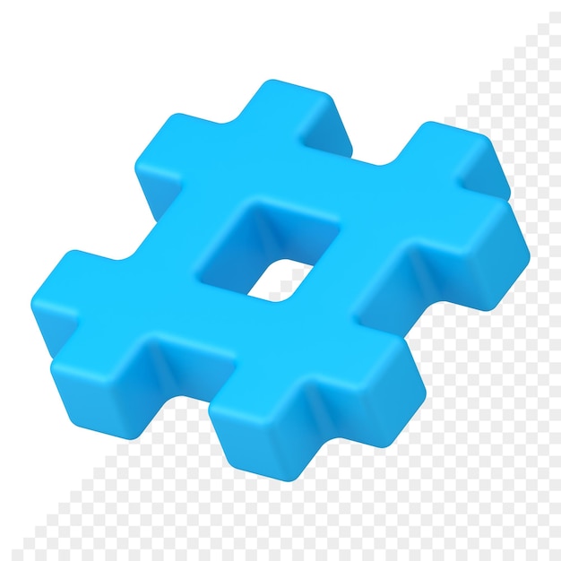 Hashtag 3d-pictogram