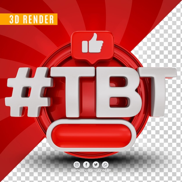 PSD hashtag tbt 3d logo for companies