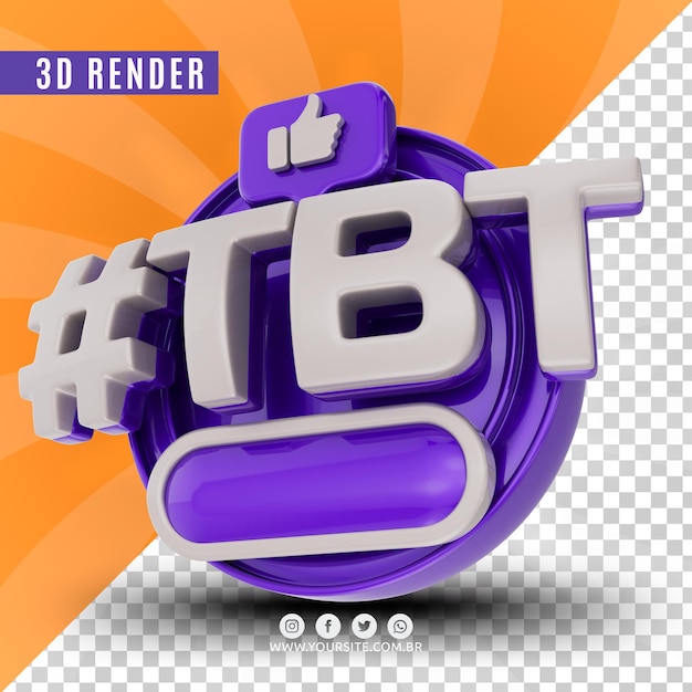 Hashtag tbt 3d logo for companies